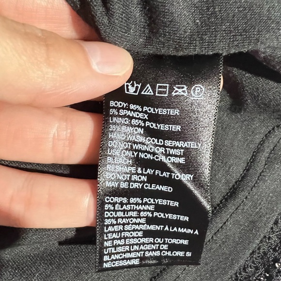 Urban Outfitters Black Lace Bodycon Dress Long Sleeve Stretch Size Large Fitted - Picture 9 of 11